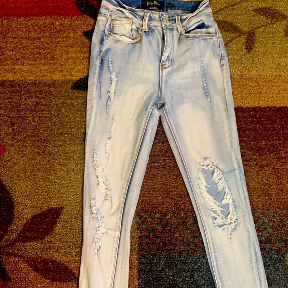Juniors indigo reign ripped jeans